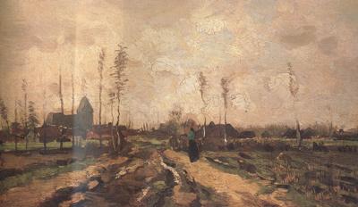 Vincent Van Gogh Landscape with Church and Farms (nn040 Spain oil painting art